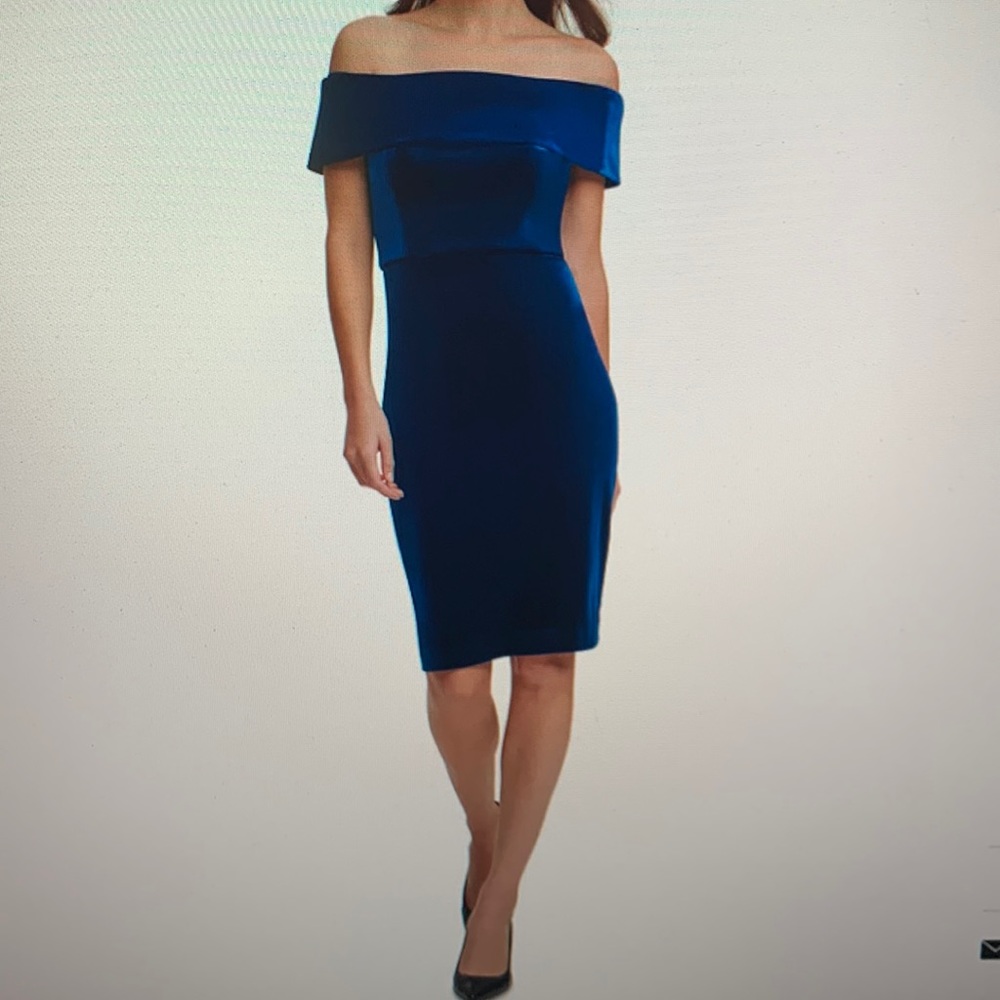 NWT Calvin Klein Off the Shoulder velvet dress - no longer available at Macy’s